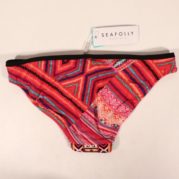 NWT Seafolly Desert Tribe Hipster Swim Bottom in Flame - Picture 8 of 10